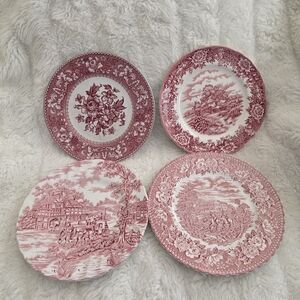 Westminster Elegant Pink and White Dessert Plate Set